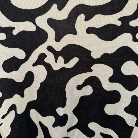 Diane Von Furstenberg Julian 100% Silk Jersey Wrap Dress Black and White - Picture 11 of 11